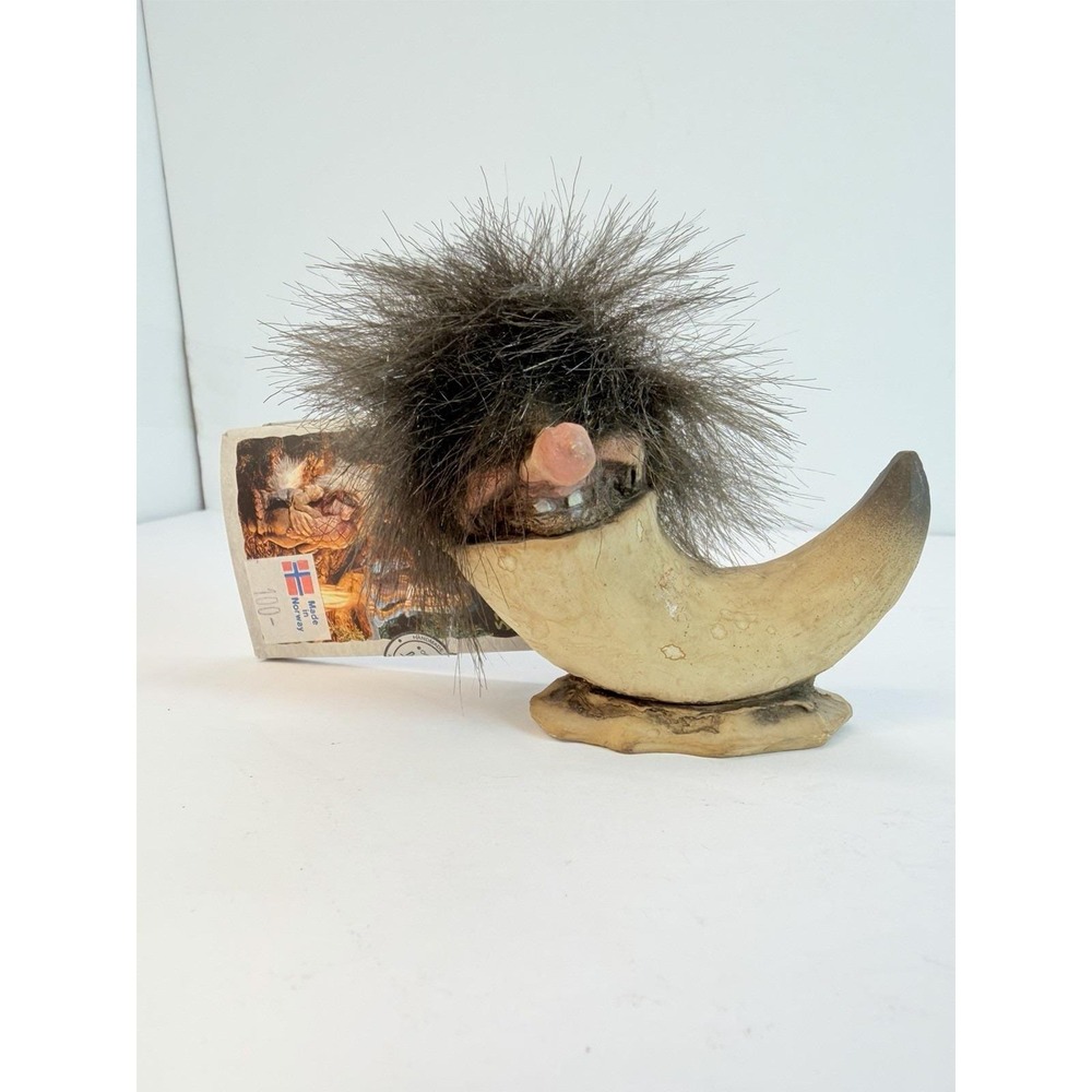 Nyform Troll Handmade In Norway Horn Vintage W/ Tag Original